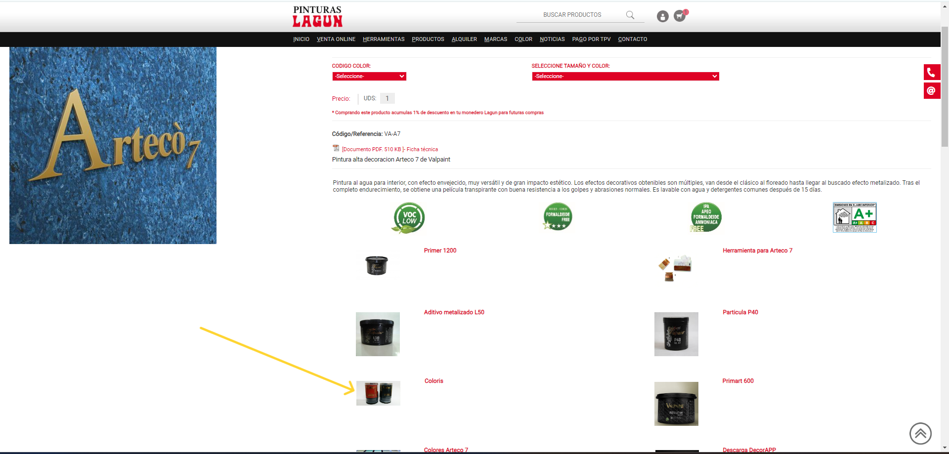 Enlace a color&iacute;